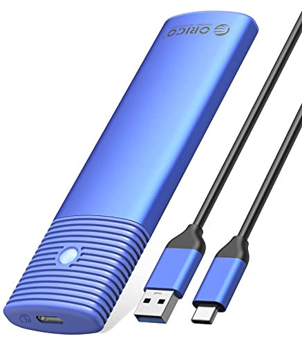 ORICO M.2 NVMe SATA SSD Enclosure Adapter Tool-Free, USB C 3.2 Gen 2 10Gbps NVME, 5Gbps NGFF SATA PCIe M-Key(B+M Key) 2230/2242/2260/2280, Aluminum External M2 Reader Support UASP Trim-BL(G2A)