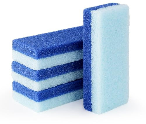 Bimsstein und Schrubber für Füße und Fersen, Hornhaut und abgestorbene Haut, Blau, 4 Stück