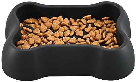 Gamelle pour Chien SWZYOR à Alimentation Lente,Gamelle pour Chat Ralentissant l'Alimentation,Distributeur de Nourriture Amusant pour Animaux,Bol pour Chiens/Chats/Animaux(Noir)