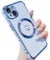 ZTOFERA Magnetic Case for iPhone 15 Plus (6.7) Compatible with MagSafe, Flexible Soft Silicone Protective Phone Case with Cute Love Heart Pattern Plating Rim Shockproof Bumper Cover, Sierra Blue