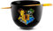 Silver Buffalo Harry Potter Hogwarts Crest - Juego de vajilla de cerámica Ramen | Incluye cuenco de fideos de 20 onzas y palillos de madera