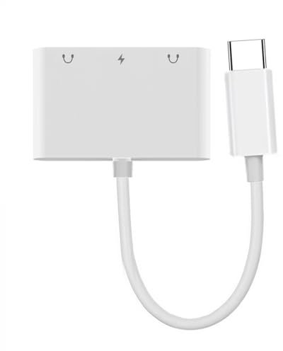 cablecc Scheda audio da 5 Gbps USB-C tipo C maschio a doppia scheda audio AUX e microfono da 3, 5 mm con adattatore di ricarica di alimentazione PD, compatibile con laptop, telefono