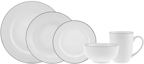 Karaca Lea - Juego de vajilla para 6 personas, 30 piezas, vajilla de porcelana con diseño elegante, platos, tazas, cuencos, perfecto para la mesa y ocasiones especiales