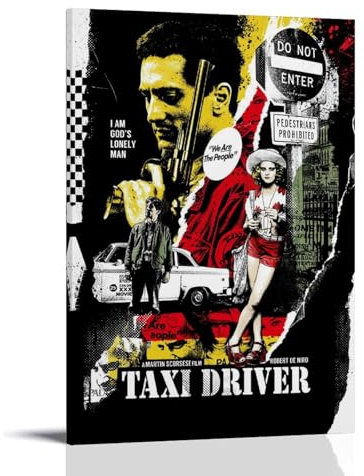 EVMILA Taxi_Driver Vintage-Filmposter, dekoratives Gemälde, Leinwand, Wandposter und Kunstdruck, moderne Familienschlafzimmer-Dekoration, Poster, 60 x 90 cm