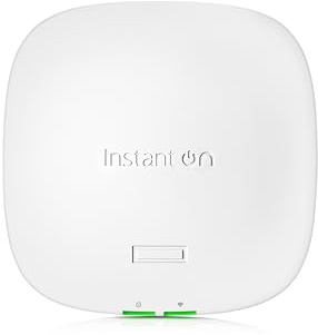 HPE Networking Instant On Access Point AP21 2x2 WiFi 6 Indoor Wireless Access Point | Single-Room, Secure, Smart Mesh Support | Power Source Not Included | US Model (S1T08A)