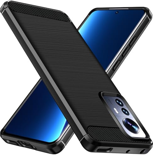 ivoler Silikon Hülle für Xiaomi 12 / Xiaomi 12X, [Militärischer Schutz] Stoßfest Handyhülle, Dünne Weiche Flexible TPU Kratzfest Schutzhülle Anti-Fingerabdruck Case Cover, Schwarz
