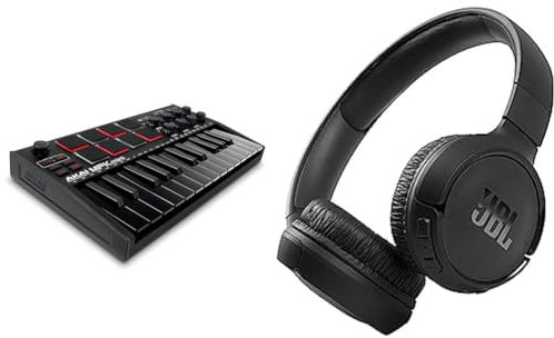 AKAI Professional MPK Mini MK3 – 25-Tasten USB MIDI Keyboard Controller & JBL Tune 510BT – Bluetooth Over-Ear Kopfhörer in Schwarz