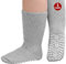 ZFSOCK Diabetic Socks for Men Non-slip: Extra Wide Soft Top for Swollen Feet Ankles Leg Hospital Socks with Grips Non-Binding Gentle Grip Non-Elastic Loose Fitting Edema Socks Grey 3 Pairs 6-11