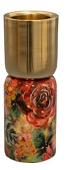 TS Collection - Kerzenhalter Rose Rouge - 4x16 - Metall & Epoxy - Exklusive Haushaltswaren für den Innenbereich - Handgefertigt - Einzigartiger Druck - Designed by Lammie