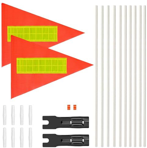 HIQE-FL Kinderfahrradfahne,2-Set Sicherheitswimpel Verstellbare,Fahrradanhänger Fahne Wimpel,Fahrradwimpel Pirat,Kinder Sicherheitswimpel,Sicherheitswimpel Kinderfahrrad