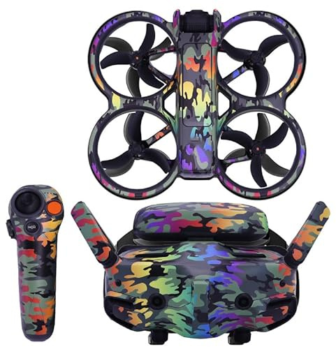 Drone Aufkleber Kompatibel für DJI Avata 2, Film Decal Skins für Drone Controller Drone Brille Dekoration Aufkleber Wrap Cover Aufkleber DIY Full Set Skin (2)
