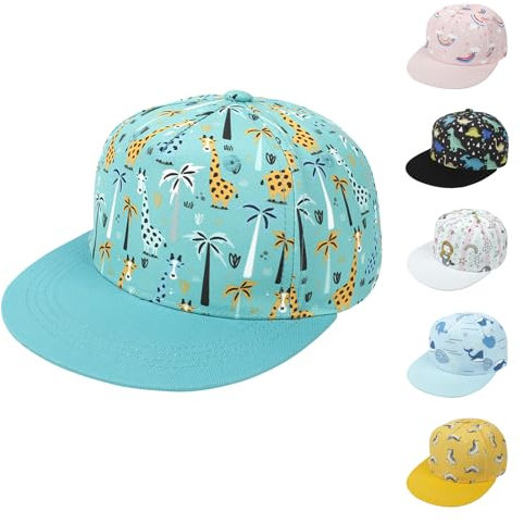 QIYIENDIAN Kinder Baseballkappe Einstellbare Mützen Hut Sonnenschutz Kleinkind Sonnenhüte für Baby Mädchen Jungen (Giraffe, 2-4Y)