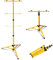 Daromigo Teleskop Stativ für Baustrahler, Stativ für LED strahler, Höhenverstellbar Flutlicht Ständer 64 bis zu 160cm, Flutlicht Stativ, Gelb Stahlstativ (Doppelhalterung)