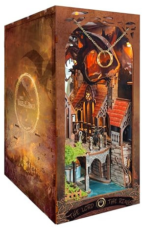 Strucwood Book Nook Kit，3D Holzpuzzles Buchecke für Bücherregal Dekor,DIY Puppenhaus Kit,Book Nook Dekor mit Staubschutz,Magic Book Nook