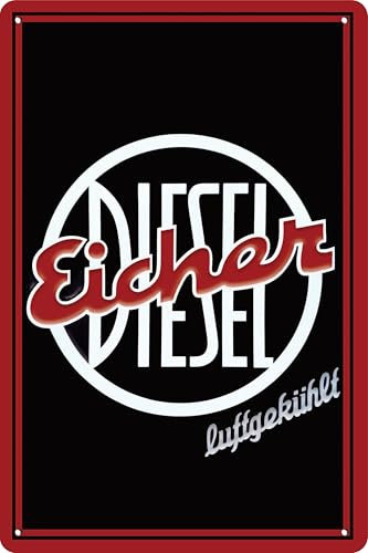 Wetterfestes Traktor Blechschild für den Außenbereich – passend für Eicher Diesel Traktor Fans, Blechschild, wetterfest 30 x 20 cm