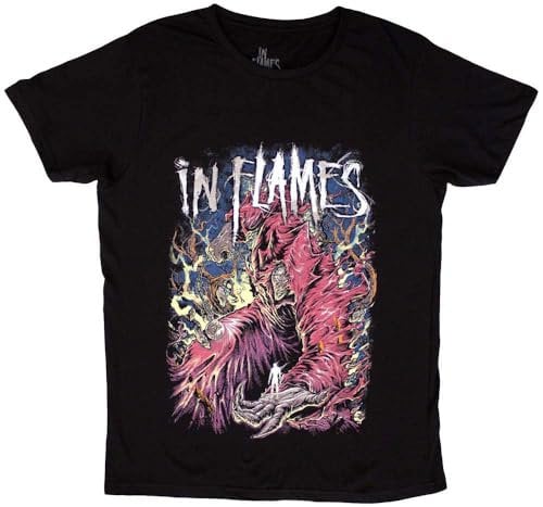 Rock Off officially licensed products in Flames Nothing But Pain Band Logo T Shirt S Black