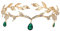 XoeLLe Elfenkrone, Prinzessin Crystal Crown, Vintage Grün Strass Diadem, Kristallperlen Stirn Kopfschmuck, Tiara für Hochzeit Braut Motto Party Karneval Cosplay Festival Kostüm Zubehör Grün