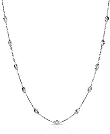 Necklace,Girls accessories Sterling Silver Station Oval Bead Necklace for Women Teen Girls- 925 Station Necklace, 925 Silver Jewelry, Sterling Silver Necklace 10-36 Inch, Silver, Gold, Rose Gold Birth