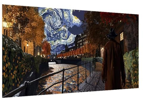 DIY 5D Diamond Painting Van Gogh, Diamant Painting Bilder RüCkansicht, Diamond Painting Erwachsene Viereckige Steine Crystal Art Paintings für Zimmer Deko Wand Aesthetic, Geschenk 50x120cm W-6245