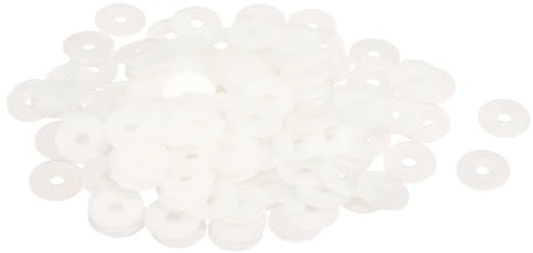 QUARKZMAN 120 Pcs Arandelas Planas, Pasacables de Nylon M3 3Mm Id 12Mm Od 1Mm de Grosor Arandela Lisa Arandelas de Plástico para Juntas de Hojas de Plástico Espaciadors, Blanco