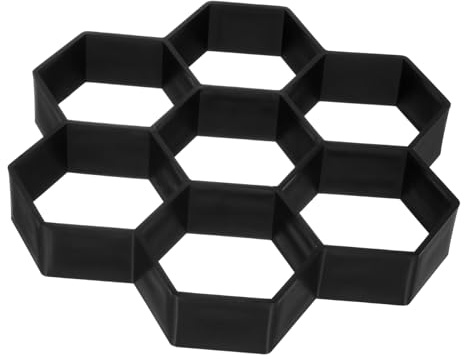 Milisten Diy Concrete Stamp Molds Hexagonal Pattern Molds for Concrete Path Garden Paving Mould Plastic Cement Floor Tile Mould