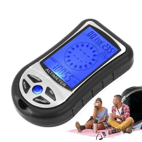 ETUCYNG Digitaler Höhenmesser, Hand-Barometer, Höhenmesser, Multifunktions-Elektronischer Wettermonitor, 8-in-1-Handheld-Höhenmesser, Thermometer, Navigation, GPS-