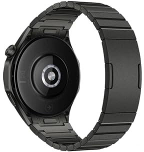 CWCWC Correas de reloj de moda, correa de eslabones metálicos sin huecos, compatible con Huawei GT4 de 46 mm. Accesorios de repuesto for Huawei GT4 de 46 mm.(Black)