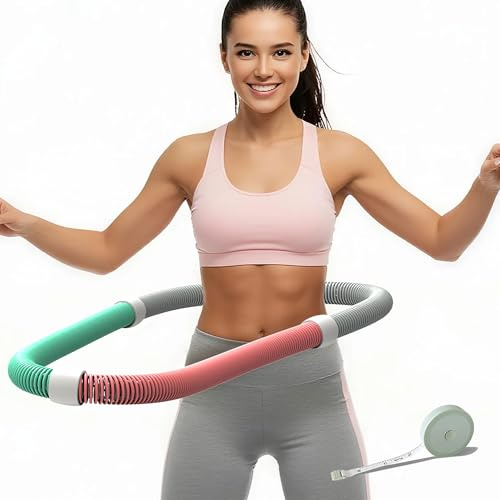 SoftSpring - Aro plegable con peso para adultos, 1500 g, apto para la cintura, plegable y almacenado, para quemar grasa rápidamente