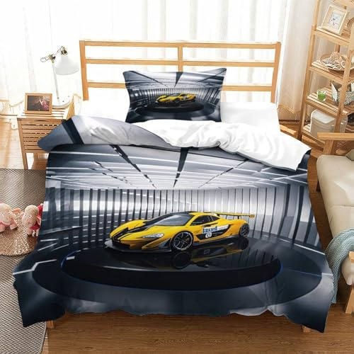 XiaopangXY Supercar Muster Bettbezug Luxury Car Duvet Cover Set Wärme Zum Schlafen Bettdeckenbezug Mit Kissenbezüge: 80 X 80cm, Bettwäsche Set Reißverschluss Single(135x200cm)