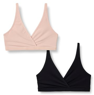 Amazon Essentials Reggiseno per Allattamento in Microfibra Effetto Pesca Donna, Confezione da 2