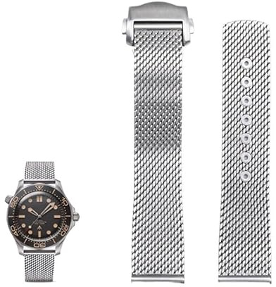 dongriuk Edelstahlarmband für Omega Seamaster 300 Speedmaster 007 Observatory Milanese Mesh Uhrenarmbänder