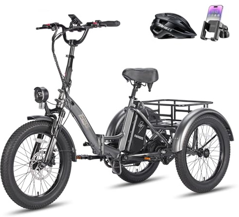 Fafrees F20 Mate ebike klapprad Dreirad 20 * 3.0 Zoll, 250W 25km/h Dreirad Ebike für Erwachsene 48V 20Ah Akku, e-Bike 3 Rad Lastenfahrrad für senioren Reichweite 110Km