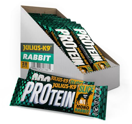Julius K9 Protein Bar for dogs 50g Rabbit & Carrots, dog treat, chicken free, ideal for training, hypoallergenic snack, mono protein