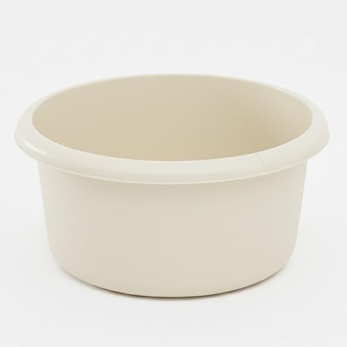 besto Washing Up Bowl for Sink | 4 Liter Small Round Kitchen Sink Bowls | Cream Wash Up Basin Bowl for Kitchen Sinks