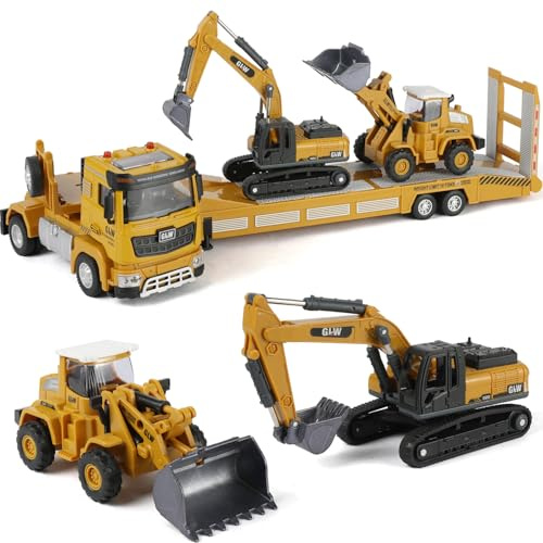 SHINESIGNAL Kids Construction Truck Vehicles Toys 3 Set Inertial Driving