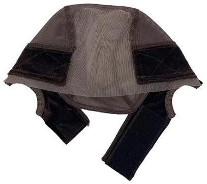 Wig Cap Lace Wig Grip Cap for 4x5 transparente wiederverwendbare Kappen, Band for Frontperücken verstellbar(Dark brown)