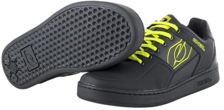 O'NEAL | Mountainbike-Schuhe | MTB Downhill Freeride | Vegan | Gleichgewicht zwischen Grip und Fußpositionierung, Waben-Sohle | Pinned Flat Pedal Shoe | Erwachsene | Schwarz Neon-Gelb | Größe 42