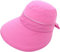 QCHOMEE Femme Chapeau de Soleil Réglable Casquette Visière Pliable Large Bord Protection Solaire Respirant Cap été UPF 50+ Anti-UV pour Voyage Vacances Piscine Camping Vélo Course Marche