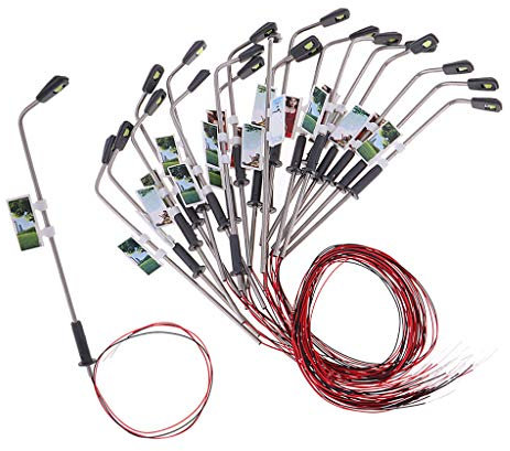 Fenteer 20 pcs 1/100 Modell Einzelkopf Laternenpfahl Straßenlaterne Straßenlampe Modellbau