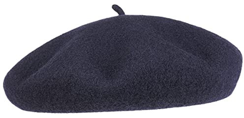 Barascon Baskenmütze mit Kaschmir und Futter Wollbaske Baske Herrenbaske Damenbaske (57 cm - dunkelblau)