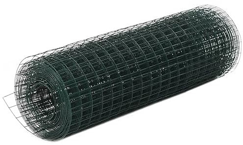 vidaXL Maschendraht 10x0,5m Grün Gitterzaun Wildzaun Gartenzaun Schweißgitter