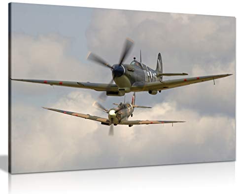 Raf Supermarine Spitfires, Kunstdruck auf Leinwand, 91x61cm (36x24in)