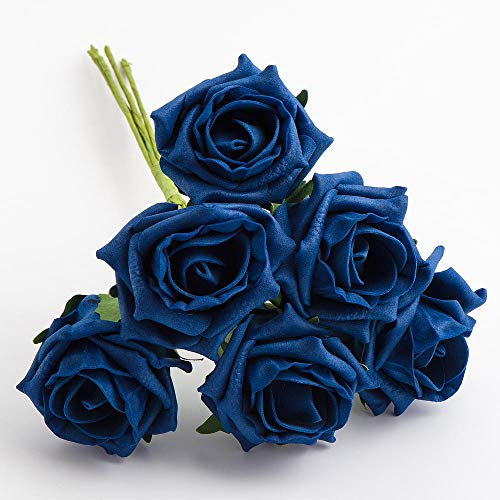 Italian Options Colourfast Artificial Foam Rose Flowers Wedding Bouquet, 5cm, Navy