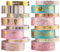 yubbaex Washi Tape, Masking Tape schwarz-goldene Foliendruck, dekoratives Klebeband für Scrapbooking, Bullet Tagebuch, Planer, Geschenkverpackung, Urlaubsdekoration (Goldfolie 16)