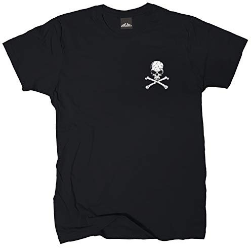 Wolkenbruch® T-Shirt Totenkopf Crossbones, schwarz, Gr.L