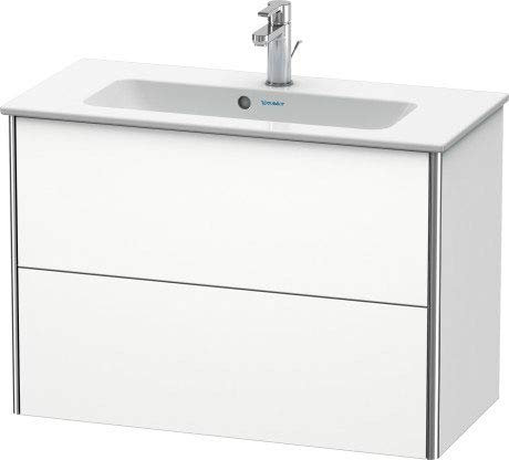 Duravit XSquare Waschtischunterbau Compact wandhängend 81,0x38,8 cm, 2 Schubkästen, für Waschtisch ME by Starck 234283, Farbe (Front/Korpus): Dolomiti Grey Hochglanz Lack - XS416603838