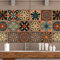mefound 20psc Tile Stickers,Moroccan Style Wall Tile Transfers Stickers Self-Adhesive Waterproof Mosaic Art Vintage RetroDecor for Kitchen Bathroom DIY(15cm x 15cm, 6x6 inches)