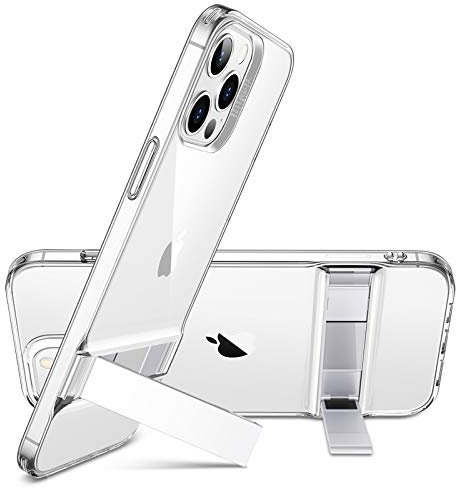 ESR Metal Kickstand Case Compatible with iPhone 12 Compatible with iPhone 12 Pro [Patented Design] [Two-Way Stand] Flexible Adjustable With Stand– Clear