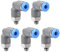 sourcing map Conector Manguera, Racor Neumatico de Codo Enchufable, Tubo de 4mm Diámetro Exterior x M5 Macho, Adaptador Manguera Tubo, Enchufe Rapido Neumatico, Gris 5 Piezas