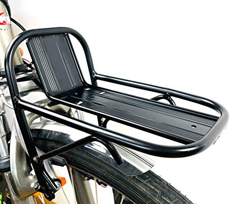 Hallenwerk - Front Fahrrad Frontträger Gepäckträger Aluminium schwarz max. Tragkraft 9 kg jurfahr